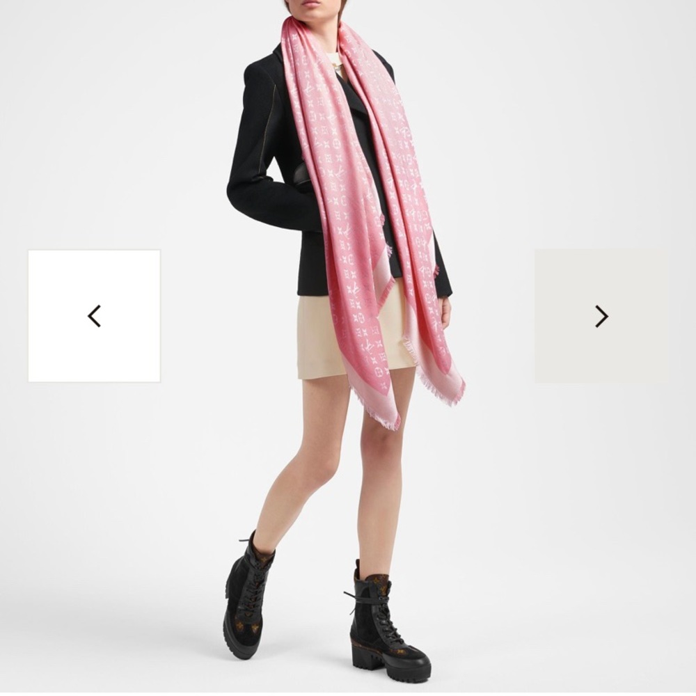 Louis Vuitton Pink Denim Monogram Shawl